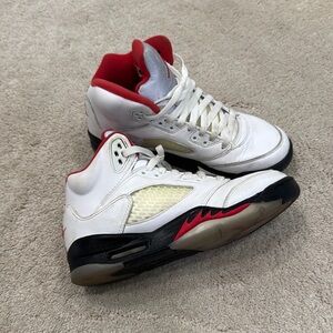 Nike Air Jordan 5 Retro Fire Red Silver Tongue